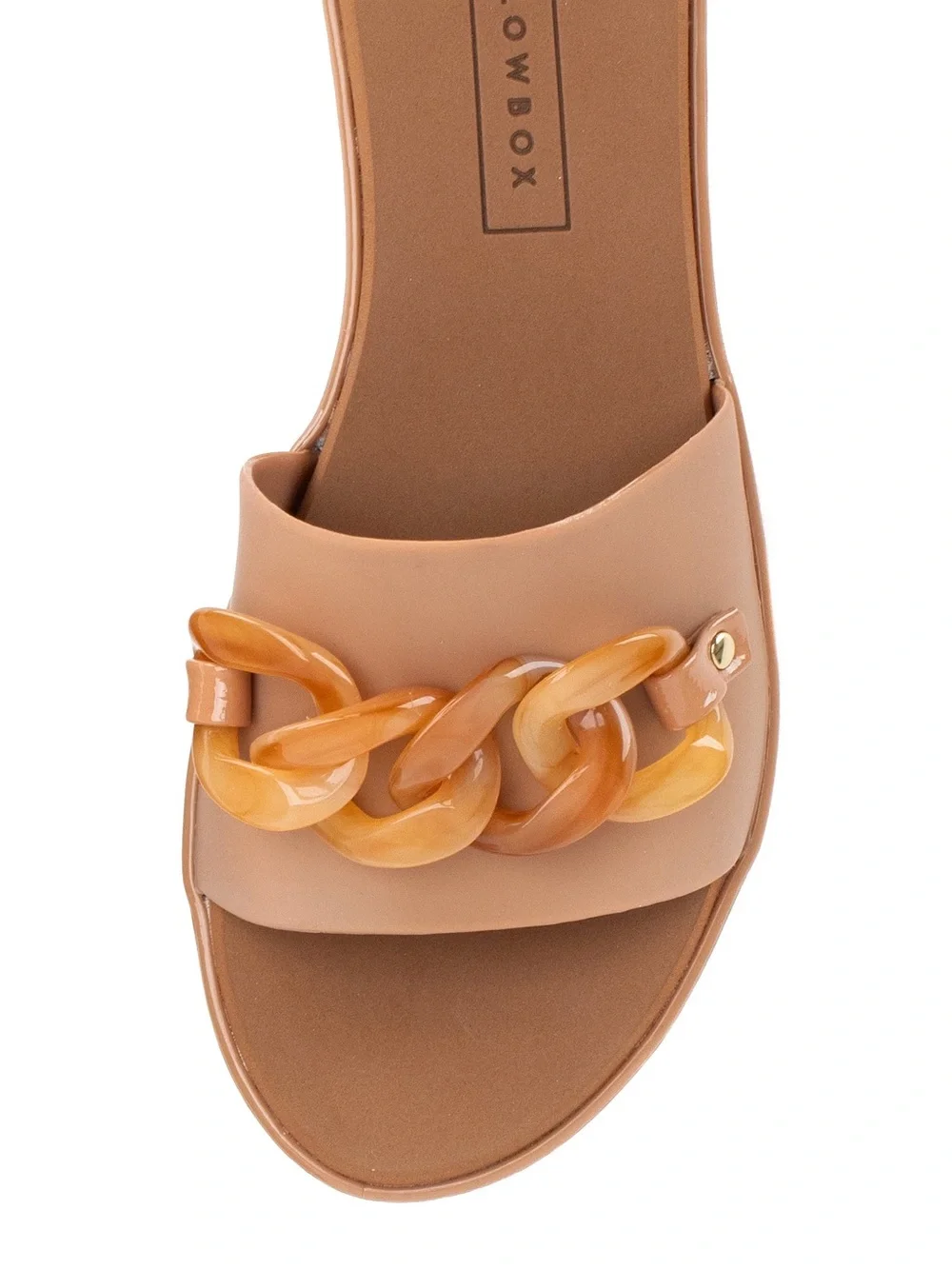 Yellow Box Tan Chain-Link Slide Sandals- 7 - Picture 4 of 9